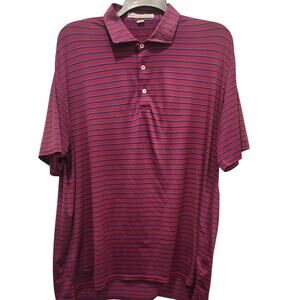 Holderness‎ & Bourne Men's 2XL Tailored Fit Golf Polo Shirt Purple Striped